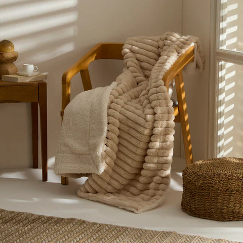 Karaca Rabbit Sherpa TV Blanket, 130x150cm, Single, Beige