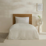 Karaca Leaves Wellsoft Blanket, Single, 150x200cm, White
