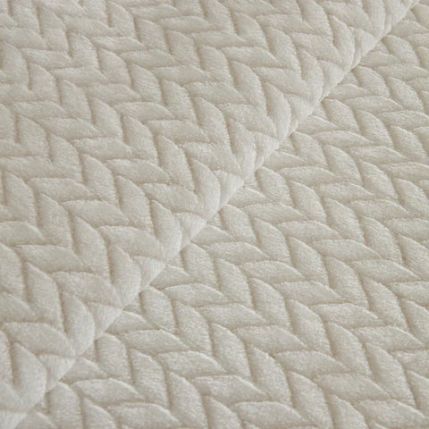 Karaca Leaves Wellsoft Blanket, Double, 200x220cm, White
