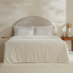 Karaca Leaves Wellsoft Blanket, Double, 200x220cm, White