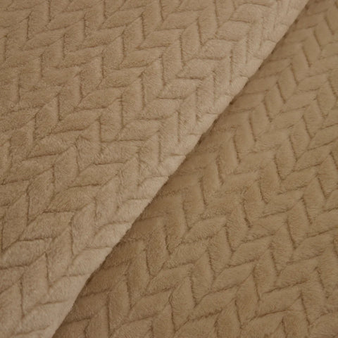 Karaca Leaves Wellsoft Blanket, Single, 150x200cm, Ecru
