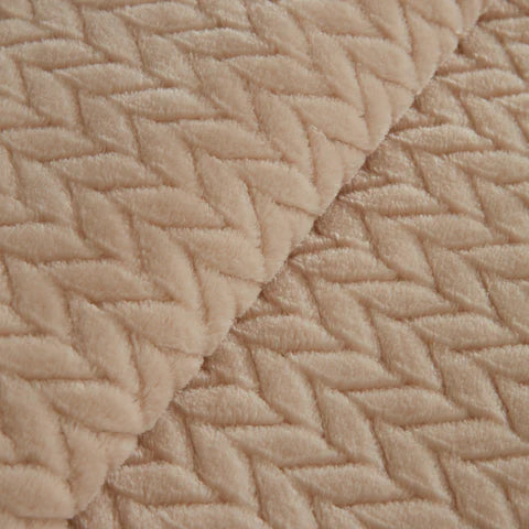 Karaca Leaves Wellsoft Blanket, 200x220cm, Ecru