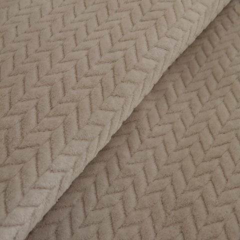 Karaca Leaves Wellsoft Blanket, Single, 150x200cm, Light Grey