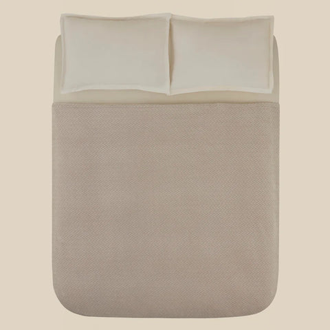 Karaca Leaves Wellsoft Blanket, Double, 200x220cm, Light Grey