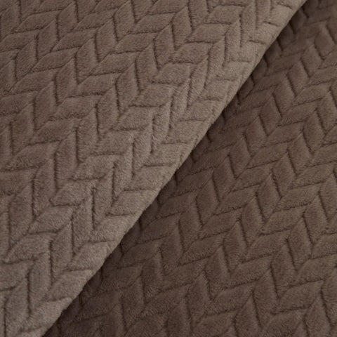 Karaca Leaves Wellsoft Blanket, Single, 150x200cm, Stone