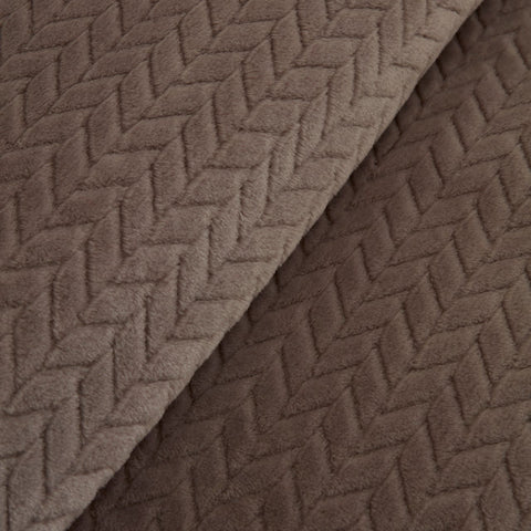 Karaca Leaves Wellsoft Blanket, Double, 200x220cm, Stone