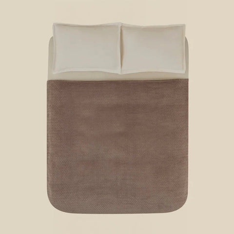 Karaca Leaves Wellsoft Blanket, Double, 200x220cm, Stone