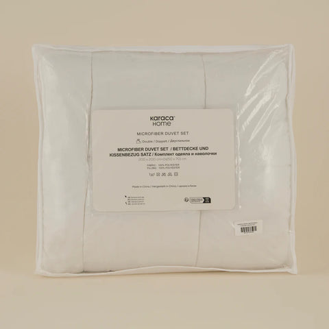 Karaca Home Basic Microfiber Duvet Cover Set, Offwhite