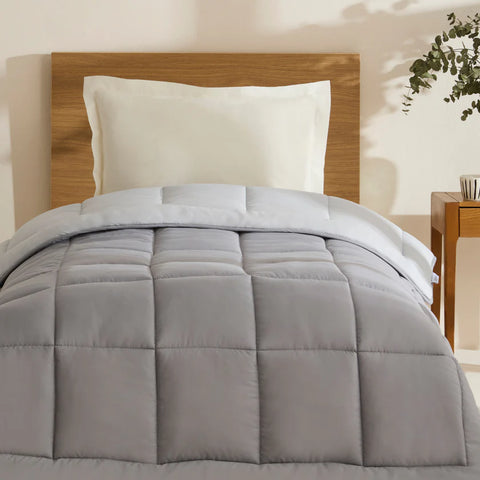 Karaca Home Double Face Duvet Cover, 155x220cm, Anthratice-Grey