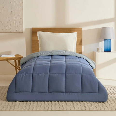 Karaca Home Double Face Duvet Cover, 135x200cm, Blue-Mint