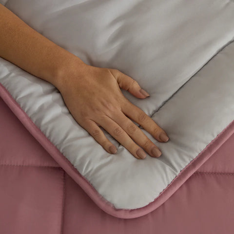 Karaca Home Double Face Duvet Cover, 135x200cm, Powder-Light Grey