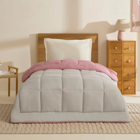 Karaca Home Double Face Duvet Cover, 135x200cm, Powder-Light Grey