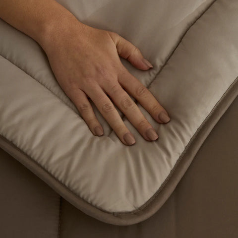 Karaca Home Double Face Duvet Cover, 155x220cm, Beige-Mocha