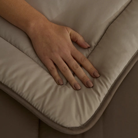 Karaca Home Double Face Duvet Cover, 200x200cm, Beige-Mocha