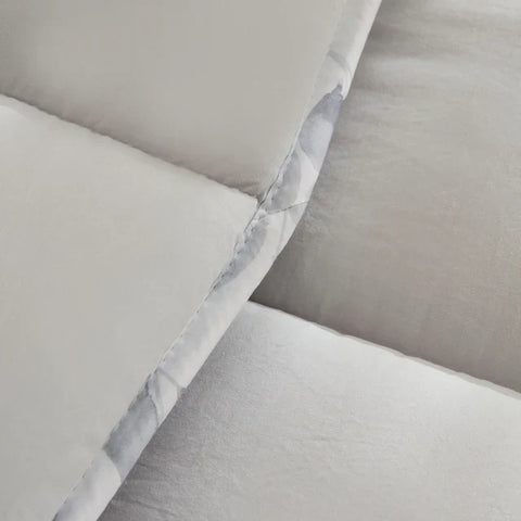 Karaca Leaf Comforter Set, Single, 155x220+50x70cm, Grey