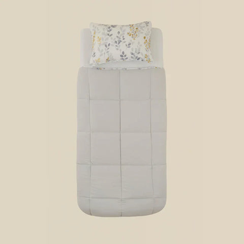 Karaca Leaf Comforter Set, Single, 155x220+50x70cm, Grey