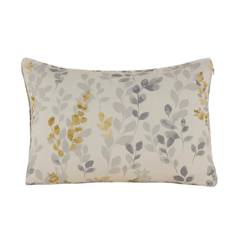 Karaca Leaf Comforter Set, Double, 200x200+2x50x70cm, Grey