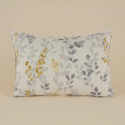 Karaca Leaf Comforter Set, Double, 200x200+2x50x70cm, Grey