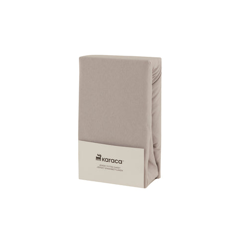 Karaca Home Jersey 100% Turkish Cotton Fitted Sheet, 180x200+30cm, Grey