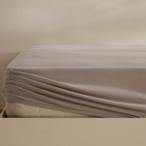 Karaca Home Jersey 100% Turkish Cotton Fitted Sheet, 180x200+30cm, Grey