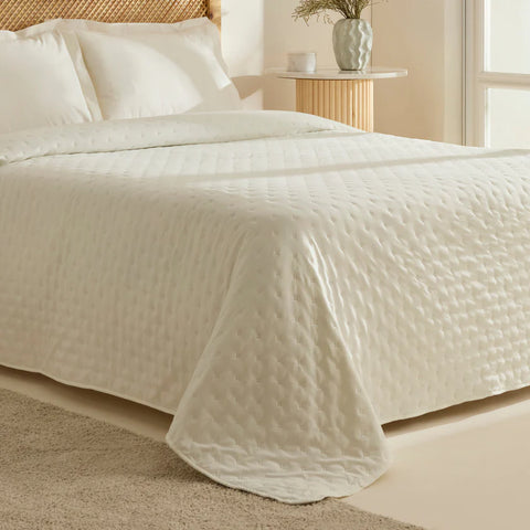 Karaca Home Breezy Bedspread, Single, Ecru