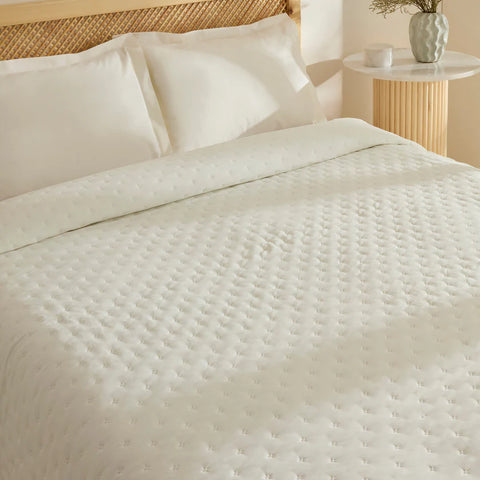 Karaca Home Breezy Bedspread, Double, Ecru