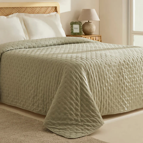 Karaca Home Breezy Bedspread, Double, Sage Green