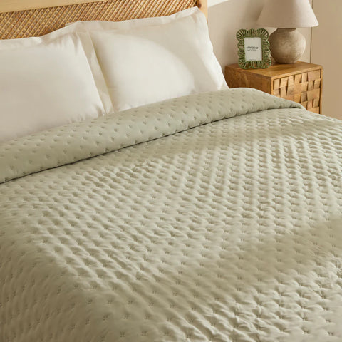 Karaca Home Breezy Bedspread, Double, Sage Green