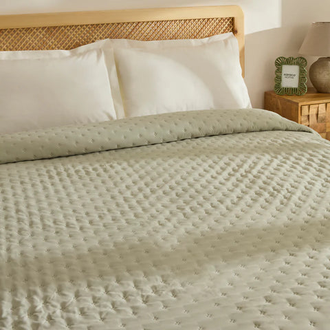 Karaca Home Breezy Bedspread, Double, Sage Green