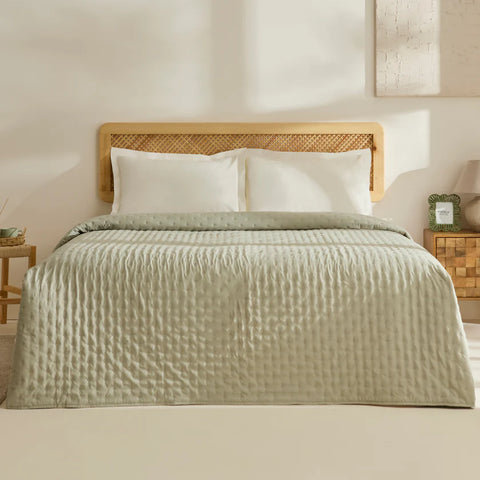 Karaca Home Breezy Bedspread, Double, Sage Green
