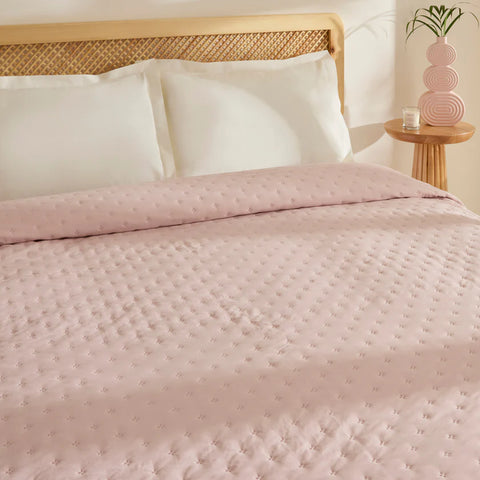 Karaca Home Breezy Bedspread, Double, Powder Pink