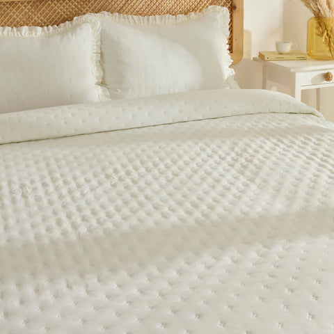 Karaca Home Fiona Bedspread Set, Double, Ecru