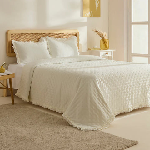 Karaca Home Fiona Bedspread Set, Double, Ecru