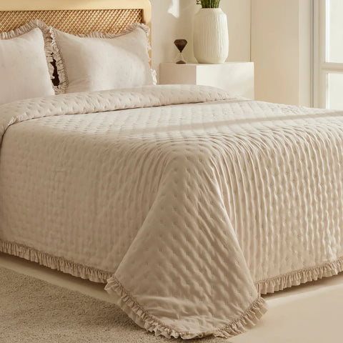 Karaca Home Fiona Bedspread Set, Double, Beige