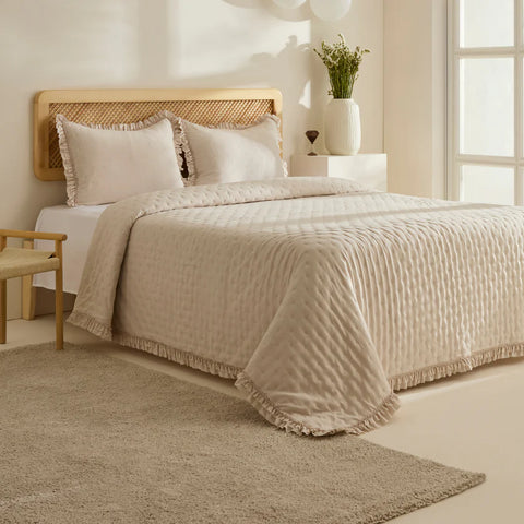 Karaca Home Fiona Bedspread Set, Double, Beige