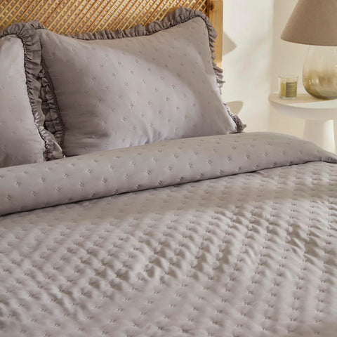 Karaca Home Fiona Bedspread Set, Double, Grey