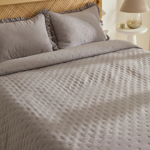 Karaca Home Fiona Bedspread Set, Double, Grey