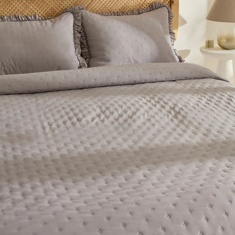 Karaca Home Fiona Bedspread Set, Double, Grey