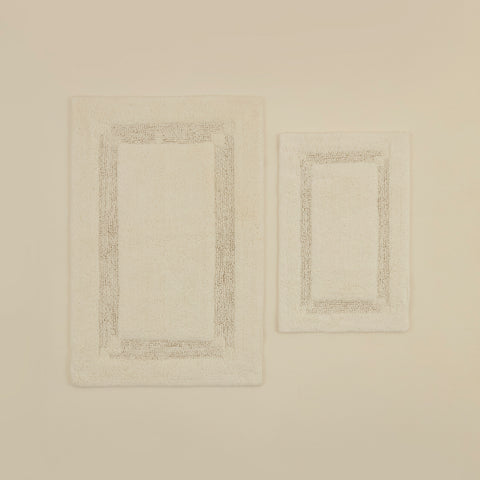 Karaca Pauline Bath Mat Set, 60x90cm+40x60cm, Offwhite