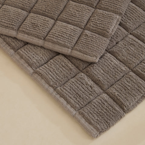 Karaca Simon Bath Mat Set, 60x90cm+40x60cm, Grey