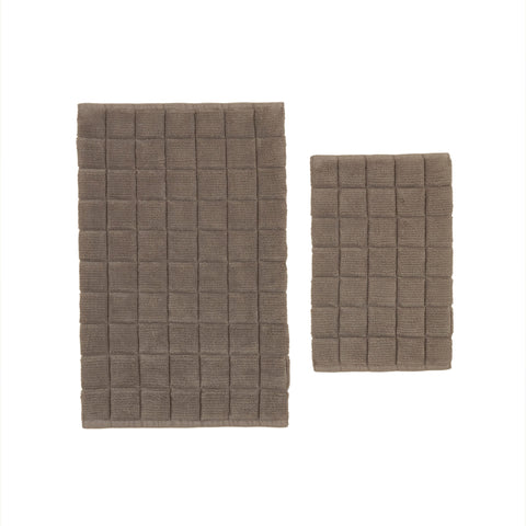 Karaca Simon Bath Mat Set, 60x90cm+40x60cm, Grey