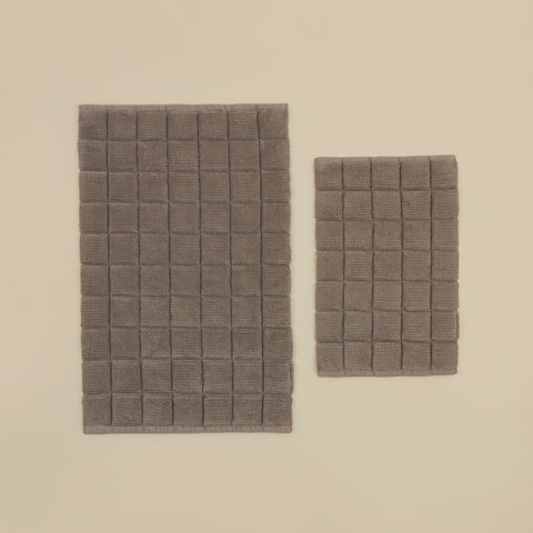 Karaca Simon Bath Mat Set, 60x90cm+40x60cm, Grey
