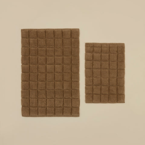 Karaca Simon Bath Mat Set, 60x90cm+40x60cm, Brown