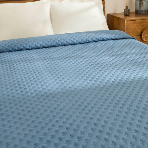 Karaca Ines Bedspread Set, Single, Dark Blue