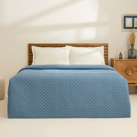 Karaca Ines Bedspread Set, Single, Dark Blue