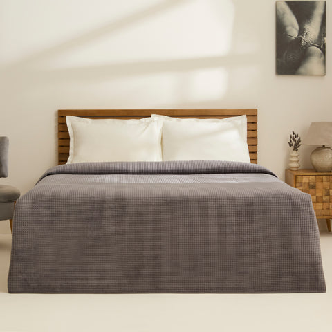 Karaca Chloe Bedspread, Double, Anthracite