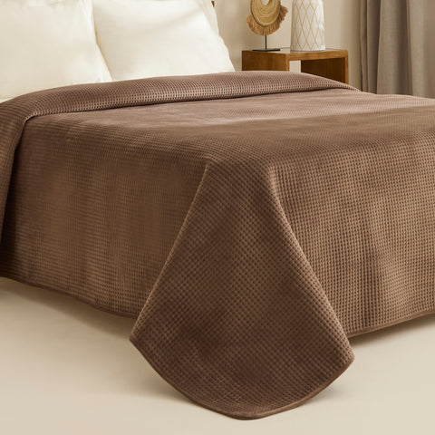 Karaca Chloe Bedspread, Double, Brown
