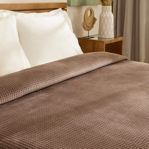 Karaca Chloe Bedspread, Double, Brown
