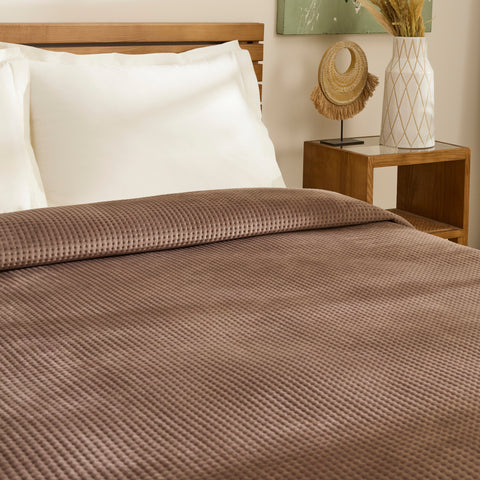 Karaca Chloe Bedspread, Double, Brown