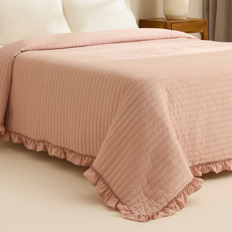 Karaca Freya Bedspread, Double, Powder Pink